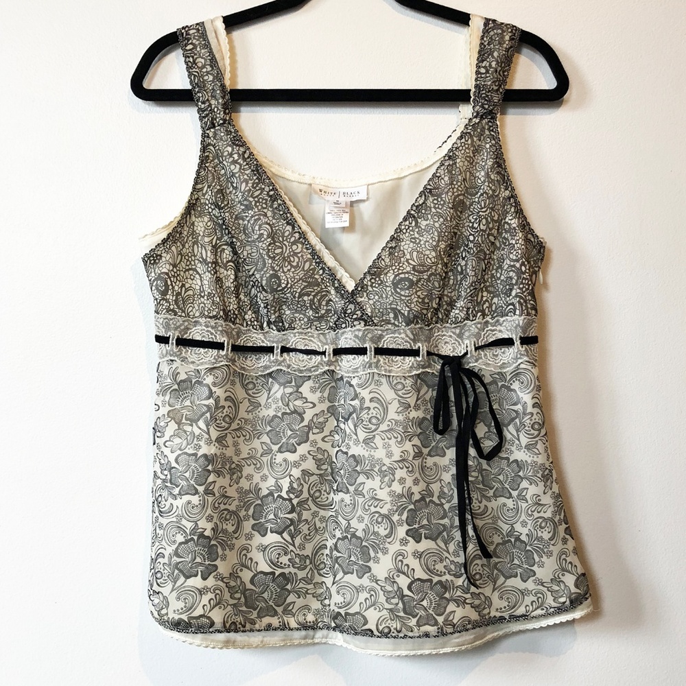 ๐ผ SOLD ๐ผ SUMMER WHBM Floral Lace Ivory Tank Top - Picture 2 of 8